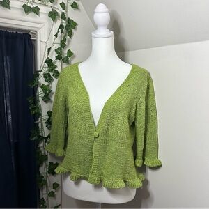 August Silk| Knit Green Women's Cardigan